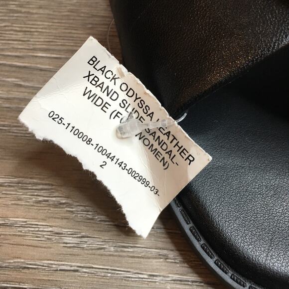 NWT Evolve Womens Black Odyssa Leather Xband Crisscross Slide Flat Sandal 9.5W - Picture 7 of 8